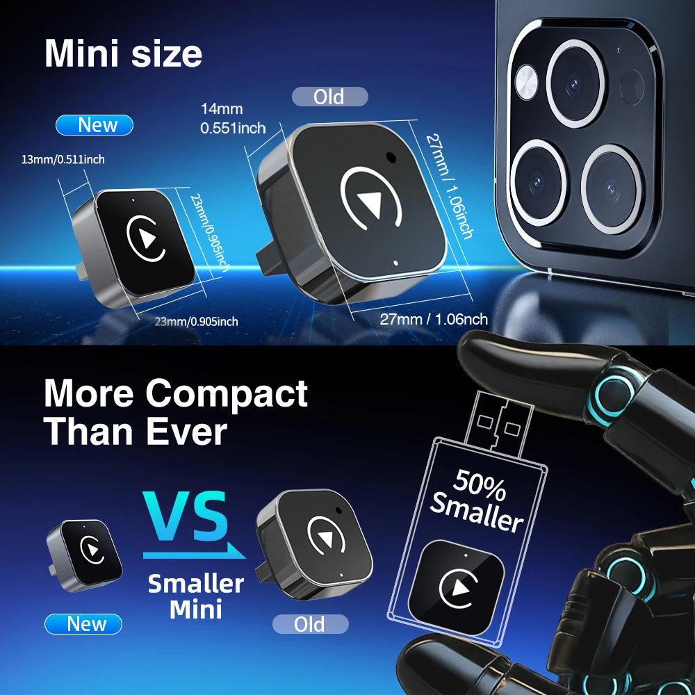 2In1 Carplay Adapter Apple AI Android Auto Car Play Smart Box Car Intelligent Systems for Toyota Honda Autosky Vw Sky Wireless