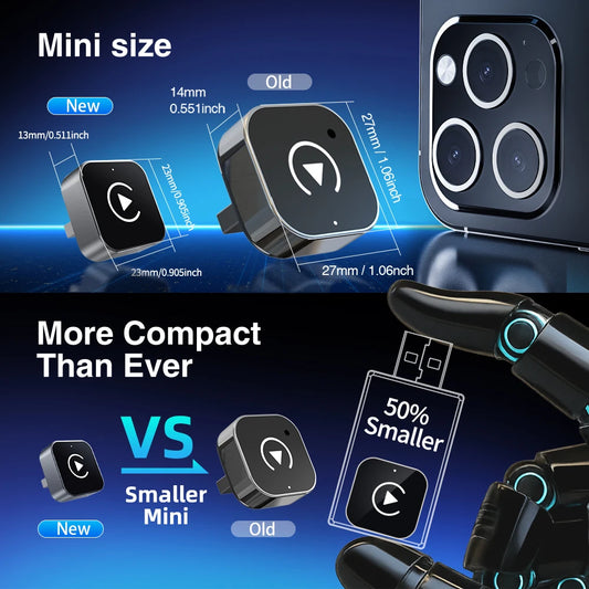 2In1 Carplay Adapter Apple AI Android Auto Car Play Smart Box Car Intelligent Systems for Toyota Honda Autosky Vw Sky Wireless